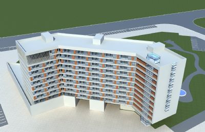 老年公寓,养老院,康复中心,酒店3D模型