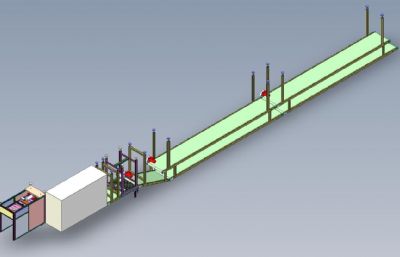 自动化堆垛流水线3D模型