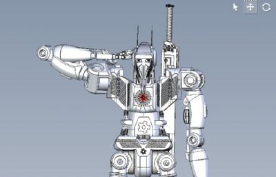 敬礼机器人,机器警察3D模型图纸