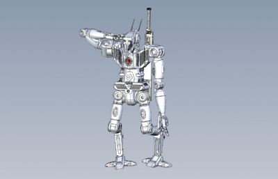 敬礼机器人,机器警察3D模型图纸