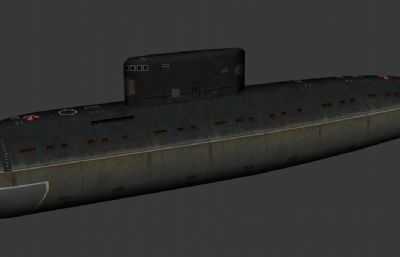 潜艇,核潜艇3D模型,MAX,OBJ文件