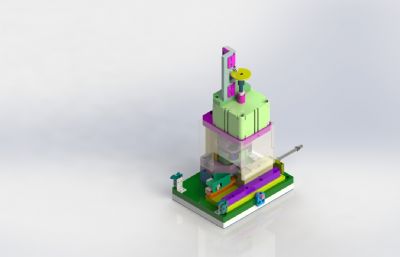 小型冲孔机3D模型图纸 Solidworks设计