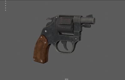 338转轮手枪游戏道具3dmaya模型