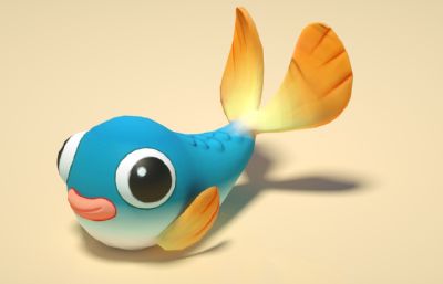 卡通金鱼,水生动物C4D模型