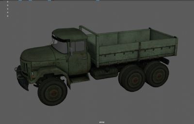 解放卡车,军用卡车,运兵车3dmaya模型