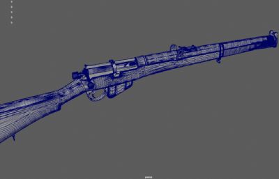 埃菲尔德式步枪,98K步枪游戏道具3dmaya模型
