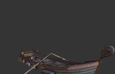 几艘复古渔船3D模型,FBX格式