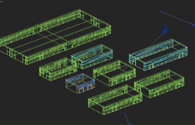 现代厂房,仓库,码头运输仓库3D模型