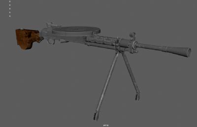 二战机枪,俄罗斯DP28 LMG轻机枪3dmaya模型