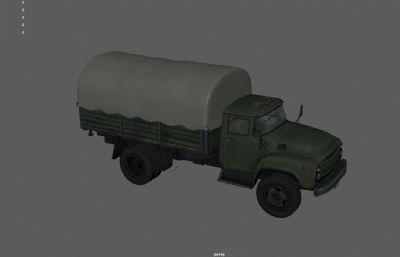 军用卡车,大解放部队车辆 ,运兵车,重型卡车3dmaya模型