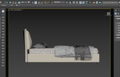 时尚软床,头层牛皮床3D模型
