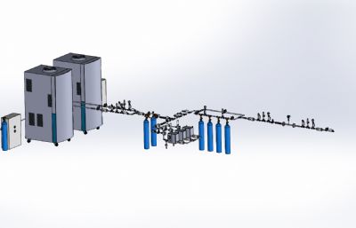 制氢系统,氢气制造设备3D数模图纸