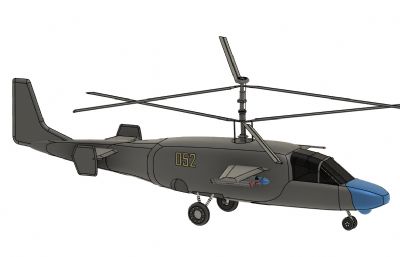 Ka-52短吻鳄,卡-52武装直升机3D数模图纸