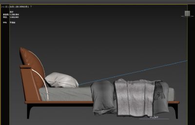 时尚真皮软床3D模型
