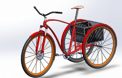 创意三轮自行车3D数模图纸