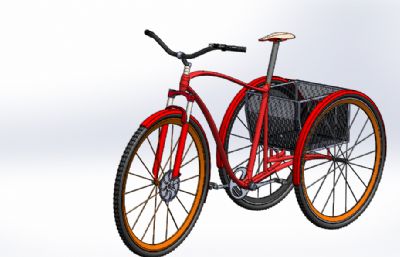 创意三轮自行车3D数模图纸