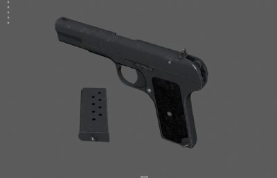 苏联54式手枪游戏道具3dmaya模型