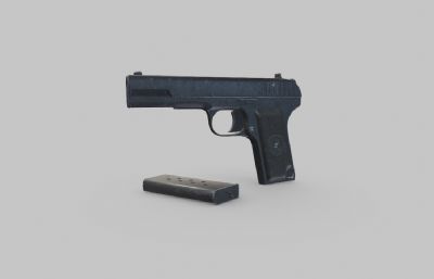 苏联54式手枪游戏道具3dmaya模型