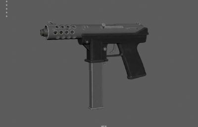 MP7冲锋枪 机关枪 枪械 UMP45冲锋枪游戏道具3dmaya模型