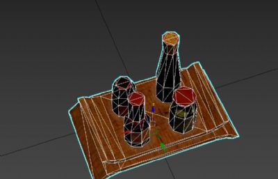 写实驴友野餐食物用品集合3D模型低模