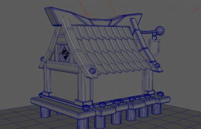 古代房子,Q版房子maya模型