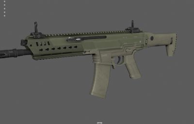 美军SCAR-L自动步枪,ACR突击步枪道具3dmaya模型