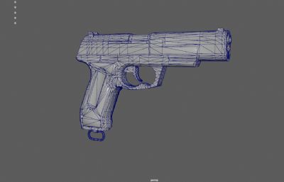 m27s自动手枪游戏道具塌陷模型