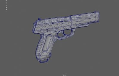 m27s自动手枪游戏道具塌陷模型