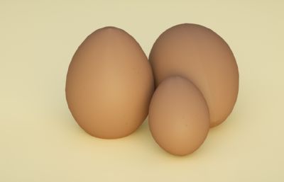 土鸡蛋,鲜鸡蛋C4D模型
