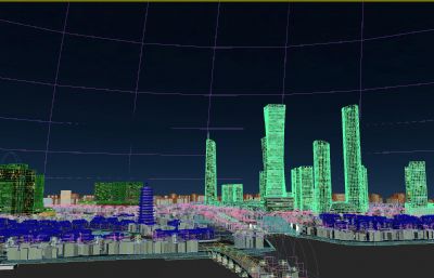 城市高楼CBD 商务办公楼 商务中心场景3D模型