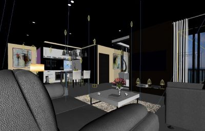 会客厅 高档沙发 现代风格客厅场景3D模型