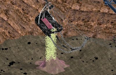 黑岱沟露天煤矿 矿坑采石场 煤矿采矿工人  矿山开采场景3D模型