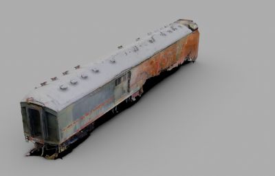 废旧废弃的火车车头OBJ模型(网盘下载)