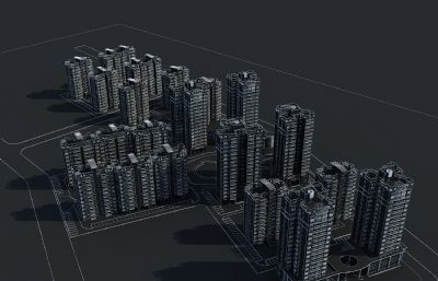 现代住宅 商业小区 公租房 廉租房3D模型
