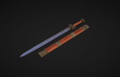 铁虎剑 中国古剑佩剑 尚方宝剑3d模型