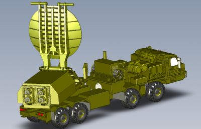 陆基电子战车 信息车 雷达车3D模型