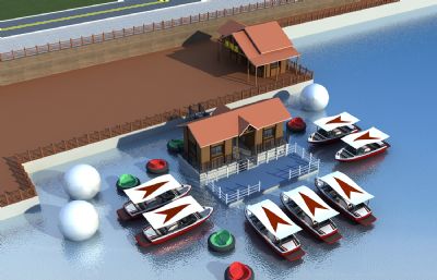 水上乐园 便利店 游乐园3D模型