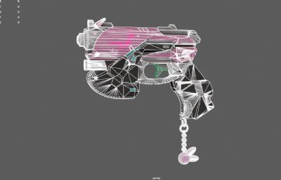 女性专用科幻手枪 激光枪 脉冲枪3dmaya模型