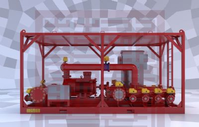 拱液撬 港口机械动力装置3D模型