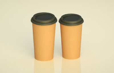咖啡杯 奶茶杯子 饮料杯C4D模型