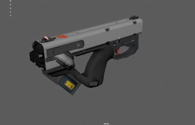Quasar未来科幻手枪道具3dmaya模型