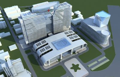 医院门诊楼 住院部 陪护楼3D模型