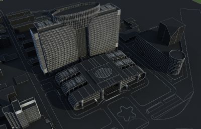医院门诊楼 住院部 陪护楼3D模型