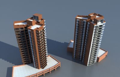 现代住宅 商住楼 商业楼综合3D模型