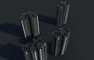 现代公租房 还建房 小区改造3D模型