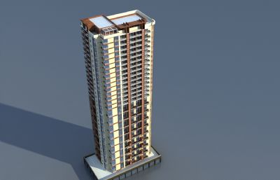 现代住宅 商住楼 构架住宅3D模型