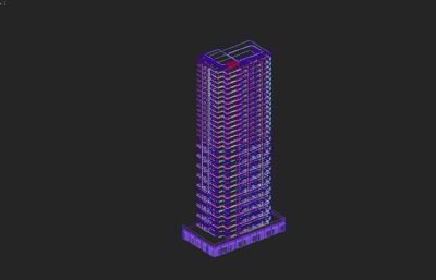 现代住宅 商住楼 构架住宅3D模型