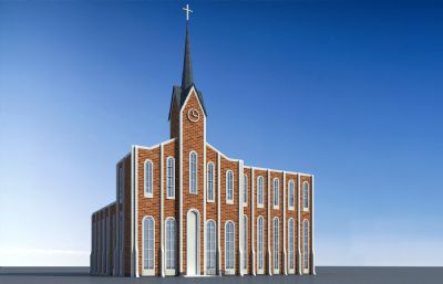 教堂 欧式基督教堂3D模型