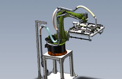 带洗盘抓具的KUKA机器人3D数模