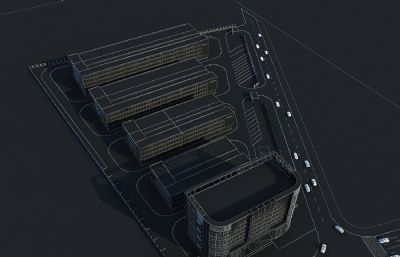 办公楼 现代厂房 厂区3D模型